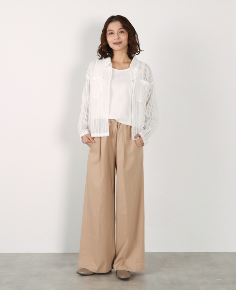 【ラッセルレース襟付きカットソーカーディガン】 詳細画像 オフホワイト 4