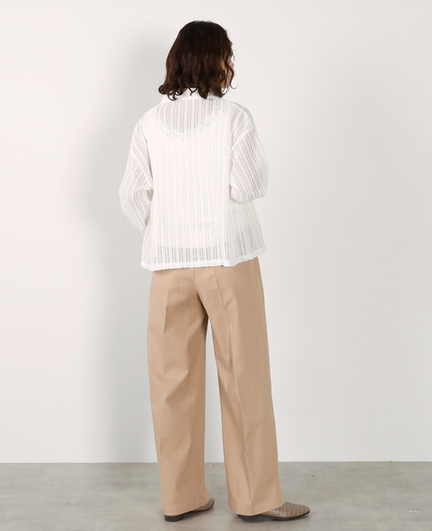【ラッセルレース襟付きカットソーカーディガン】 詳細画像 オフホワイト 7
