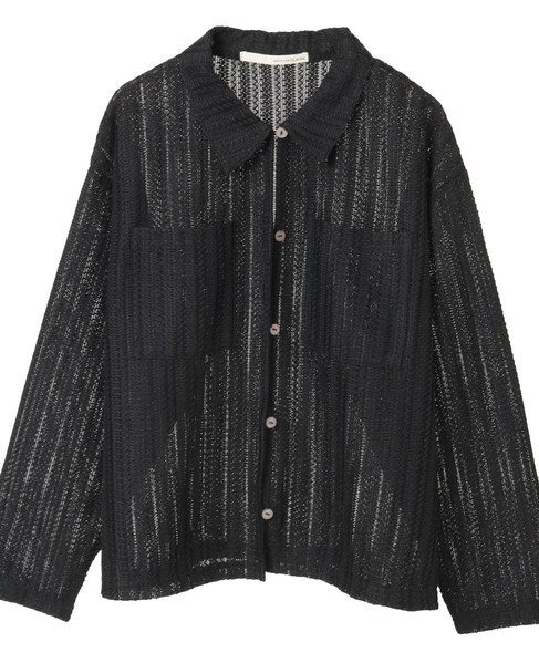 【ラッセルレース襟付きカットソーカーディガン】 詳細画像 ブラック 11