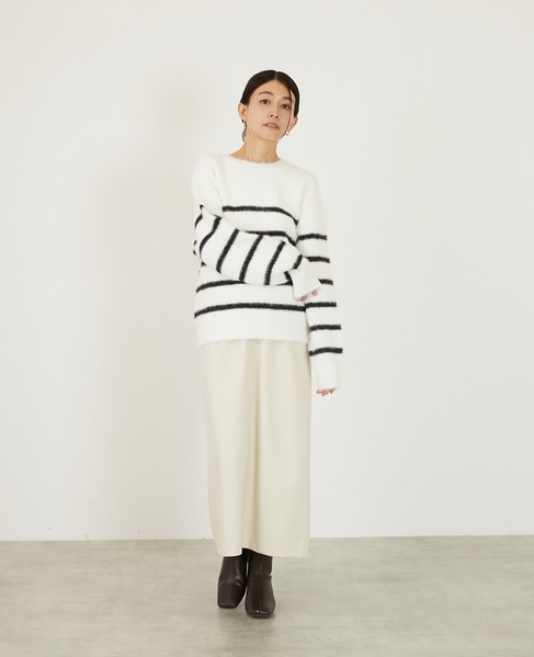 【ボイルニットジャージロングスカート】 詳細画像 アイボリー 10