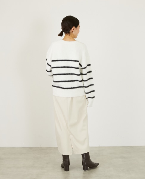 【ボイルニットジャージロングスカート】 詳細画像 アイボリー 7