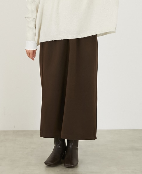 【ボイルニットジャージロングスカート】 詳細画像 ブラウン 1