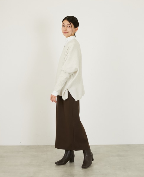 【ボイルニットジャージロングスカート】 詳細画像 ブラウン 5