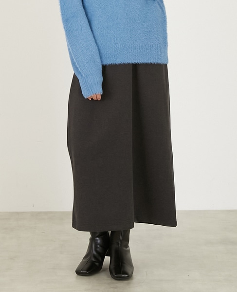 【ボイルニットジャージロングスカート】 詳細画像 チャコールグレー 1