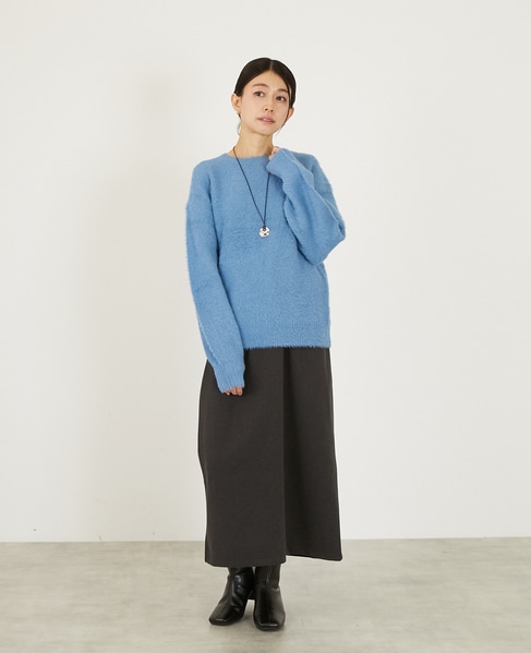 【ボイルニットジャージロングスカート】 詳細画像 チャコールグレー 2