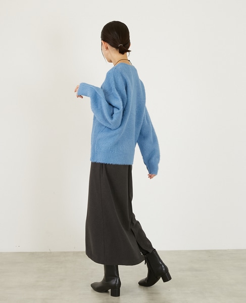 【ボイルニットジャージロングスカート】 詳細画像 チャコールグレー 3