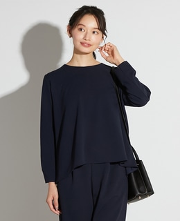 【noir】カットジョーゼットバックテールブラウス（セットアップ可）