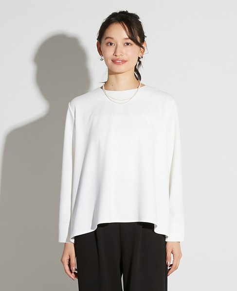 【noir】カットジョーゼットバックテールブラウス（セットアップ可） 詳細画像 オフホワイト 1