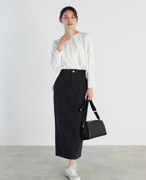 【noir】カットジョーゼットバックテールブラウス（セットアップ可） 詳細画像 オフホワイト 10