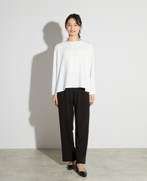 【noir】カットジョーゼットバックテールブラウス（セットアップ可） 詳細画像 オフホワイト 2