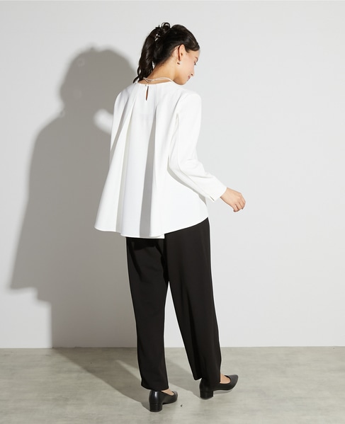 【noir】カットジョーゼットバックテールブラウス（セットアップ可） 詳細画像 オフホワイト 6