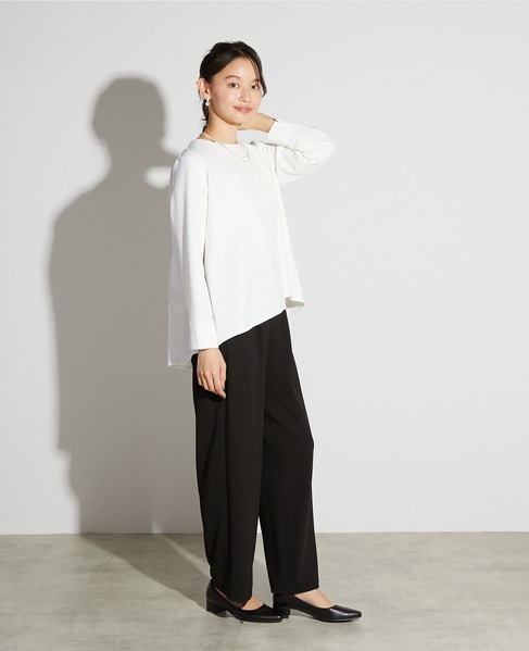 【noir】カットジョーゼットバックテールブラウス（セットアップ可） 詳細画像 オフホワイト 7