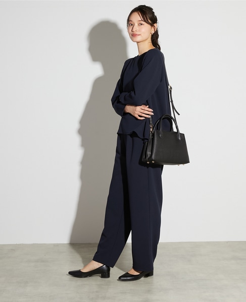 【noir】カットジョーゼットバックテールブラウス（セットアップ可） 詳細画像 ダークネイビー 3