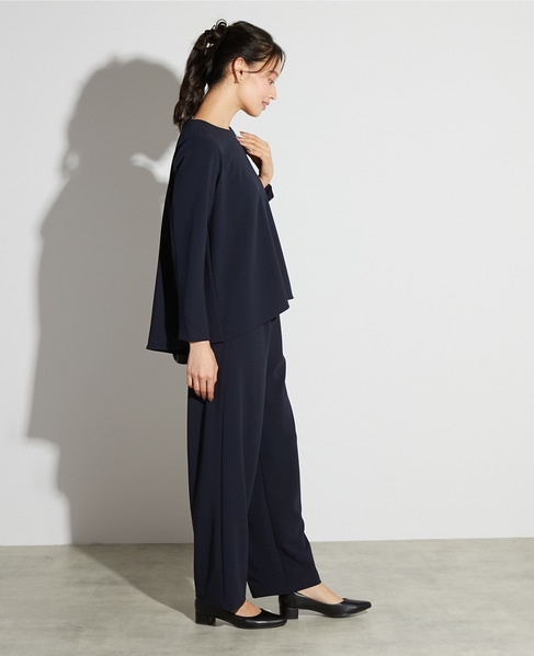 【noir】カットジョーゼットバックテールブラウス（セットアップ可） 詳細画像 ダークネイビー 5