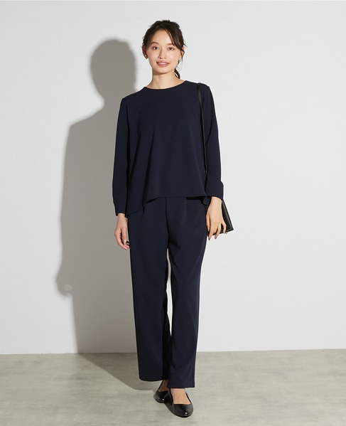 【noir】カットジョーゼットバックテールブラウス（セットアップ可） 詳細画像 ダークネイビー 8