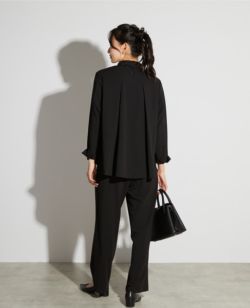 【noir】カットジョーゼットバックテールブラウス（セットアップ可） 詳細画像 ブラック 6
