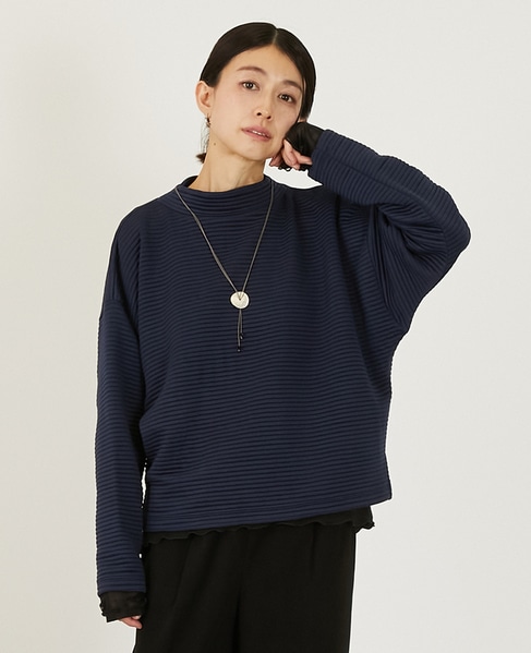 【キルトドルマンカットプルオーバー】 詳細画像 ネイビー 1