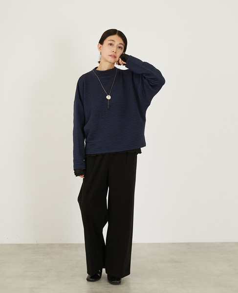 【キルトドルマンカットプルオーバー】 詳細画像 ネイビー 2