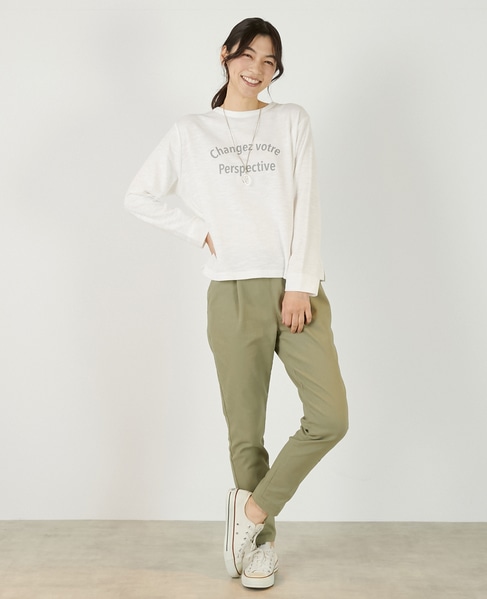 【ロゴプリントロングスリーブTシャツ】 詳細画像 オフホワイト 2