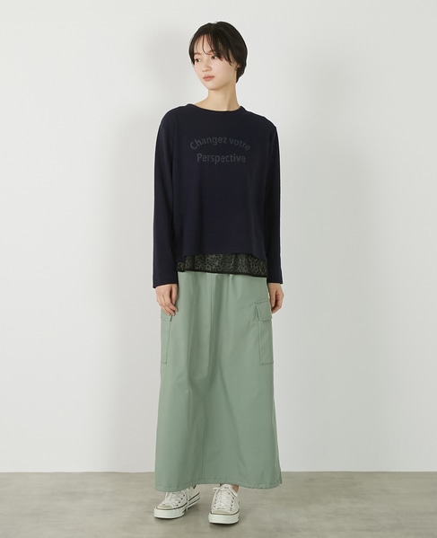 【ロゴプリントロングスリーブTシャツ】 詳細画像 ネイビー 3