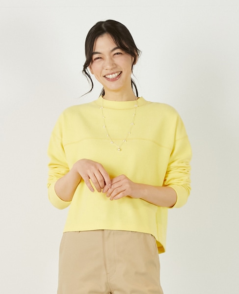 【ふくれリブ切り替えカットプルオーバー】 詳細画像 イエロー 1