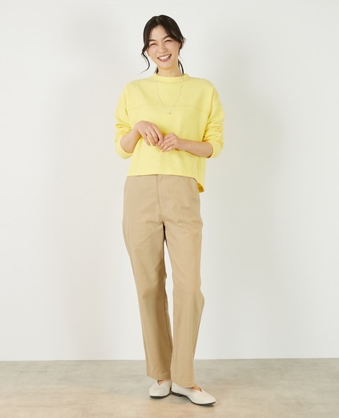 【ふくれリブ切り替えカットプルオーバー】 詳細画像 イエロー 2