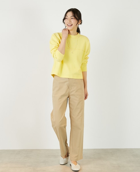 【ふくれリブ切り替えカットプルオーバー】 詳細画像 イエロー 3