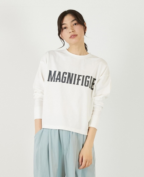 【ミニ裏毛MAGNIFIGUE ロゴPTロングTシャツ】 詳細画像 オフホワイト 1