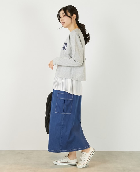 【ミニ裏毛MAGNIFIGUE ロゴPTロングTシャツ】 詳細画像 杢グレー 4