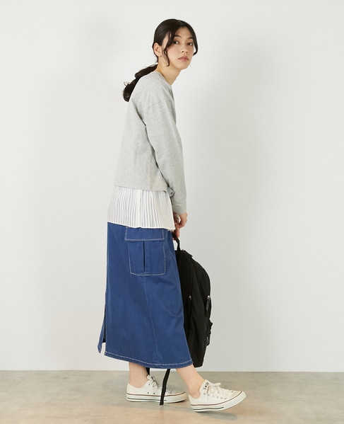 【ミニ裏毛MAGNIFIGUE ロゴPTロングTシャツ】 詳細画像 杢グレー 7