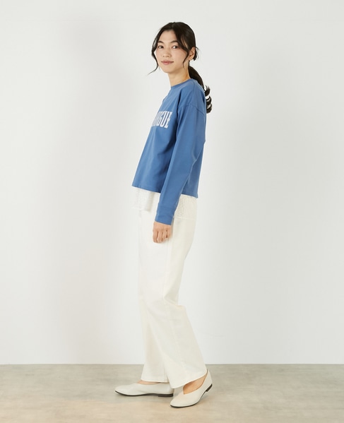 【ミニ裏毛MAGNIFIGUE ロゴPTロングTシャツ】 詳細画像 ブルー 4