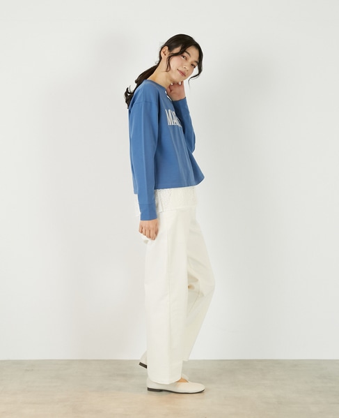 【ミニ裏毛MAGNIFIGUE ロゴPTロングTシャツ】 詳細画像 ブルー 7