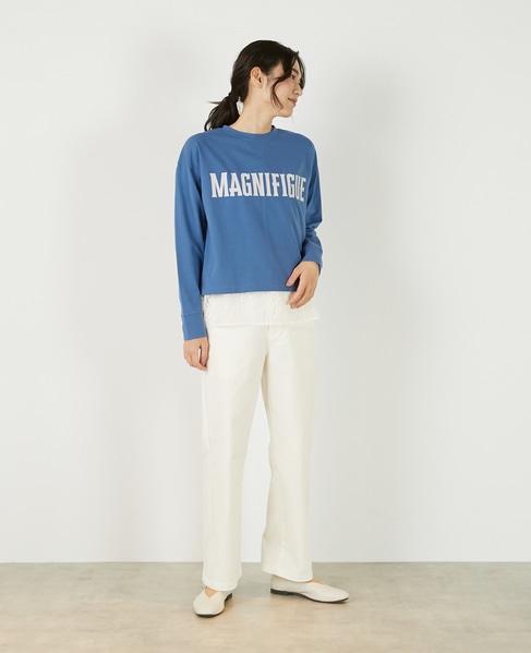 【ミニ裏毛MAGNIFIGUE ロゴPTロングTシャツ】 詳細画像 ブルー 8
