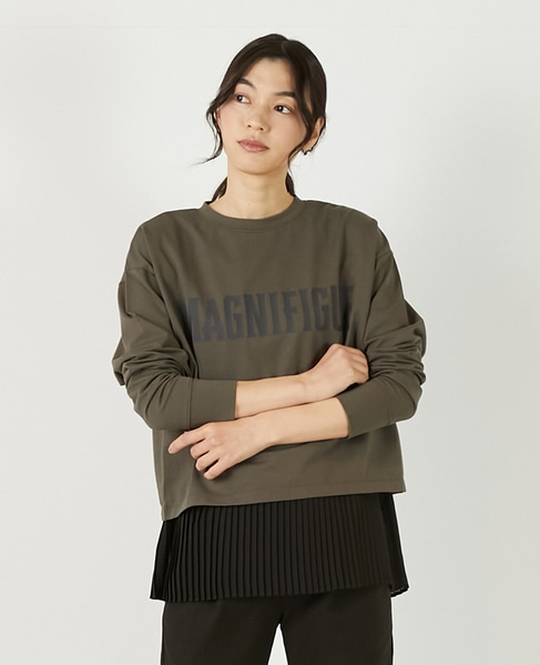 【ミニ裏毛MAGNIFIGUE ロゴPTロングTシャツ】 詳細画像 グリーン系その他 1