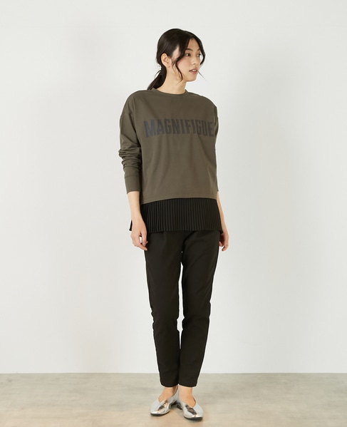 【ミニ裏毛MAGNIFIGUE ロゴPTロングTシャツ】 詳細画像 グリーン系その他 8