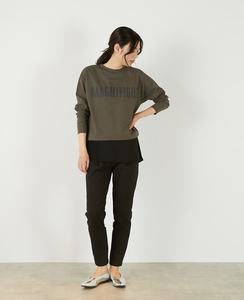 【ミニ裏毛MAGNIFIGUE ロゴPTロングTシャツ】 詳細画像 グリーン系その他 9