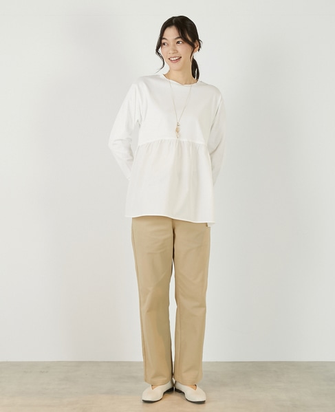 【コットン天竺＋ファブリックプルオーバー】 詳細画像 オフホワイト 2