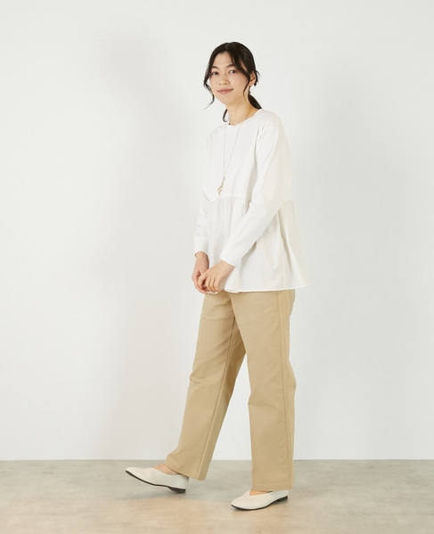 【コットン天竺＋ファブリックプルオーバー】 詳細画像 オフホワイト 3