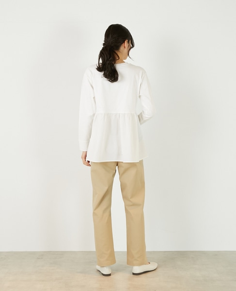 【コットン天竺＋ファブリックプルオーバー】 詳細画像 オフホワイト 6