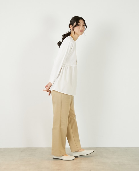 【コットン天竺＋ファブリックプルオーバー】 詳細画像 オフホワイト 8