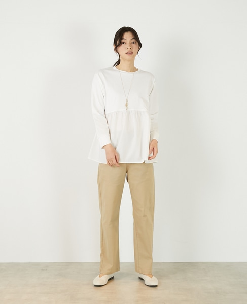 【コットン天竺＋ファブリックプルオーバー】 詳細画像 オフホワイト 9