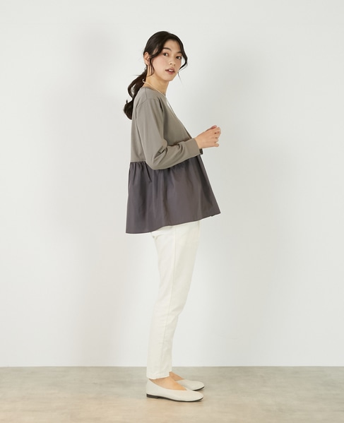 【コットン天竺＋ファブリックプルオーバー】 詳細画像 ブラウン系その他 6