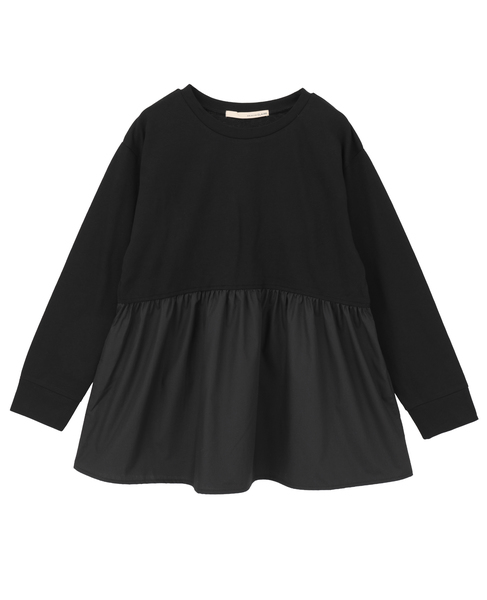 【コットン天竺＋ファブリックプルオーバー】 詳細画像 ブラック 10