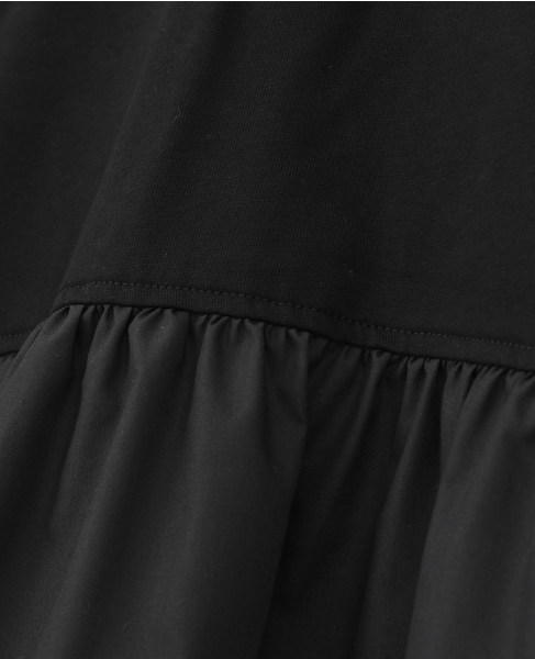 【コットン天竺＋ファブリックプルオーバー】 詳細画像 ブラック 14