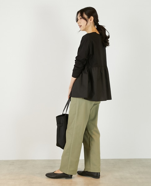 【コットン天竺＋ファブリックプルオーバー】 詳細画像 ブラック 5