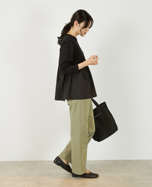 【コットン天竺＋ファブリックプルオーバー】 詳細画像 ブラック 7