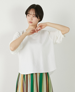 【異素材バルーンスリーブカットプルオーバー】