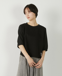 【異素材バルーンスリーブカットプルオーバー】