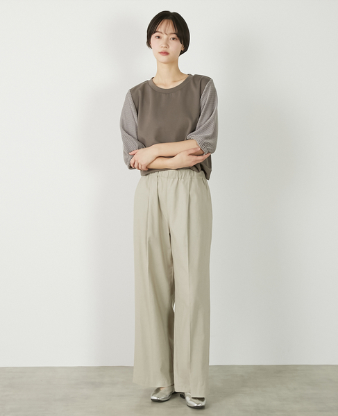 【異素材バルーンスリーブカットプルオーバー】 詳細画像 ブラウン系その他 2