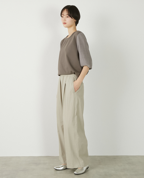 【異素材バルーンスリーブカットプルオーバー】 詳細画像 ブラウン系その他 5